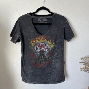 Guns N Roses Open V-Neck Washed Tee